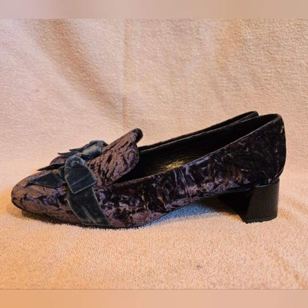 NWOT Erdem Crushed Velvet Heels w/ Bow - Picture 5 of 11